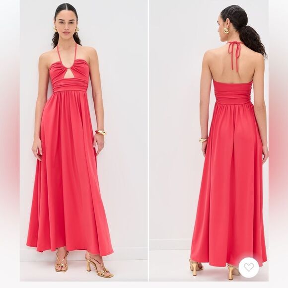 Susana Monaco U Gathered Tie Maxi Dress in Navy NWOT SMALL - Picture 1 of 11